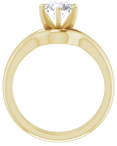 14K Yellow  6.5 mm Round Solitaire Engagement Ring Mounting (7)