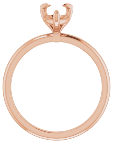 14K Rose  9x6 mm Pear Solitaire Engagement Ring Mounting (2)