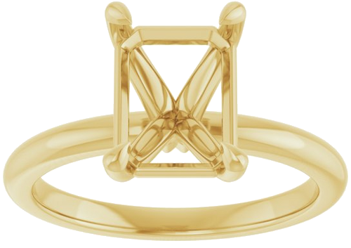 Sužadėtuvių Žiedas 585 Geltonojo Aukso Emerald 9mm x 7mm (3)