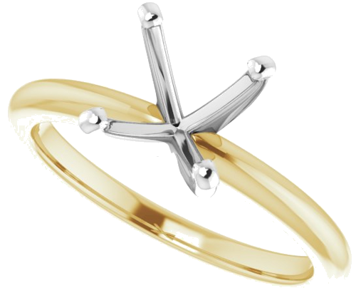 14K Yellow   White  6x6 mm Square Solitaire Engagement Ring Mounting (5)