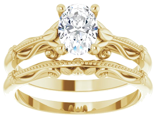 Sužadėtuvių Žiedas „Sculptural-Inspired Solitaire“ 585 Geltonojo Aukso Oval 7mm x 5mm (8)