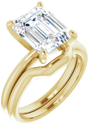 14K Yellow  10x8 mm Emerald Solitaire Engagement Ring Mounting (6)