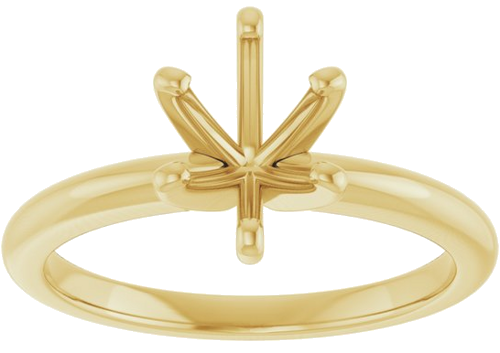 14K Yellow  8x6 mm Oval Solitaire Engagement Ring Mounting (3)