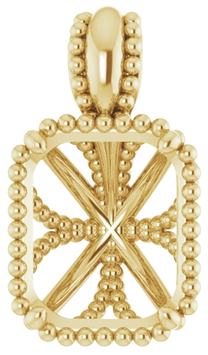 10K Yellow  10x8 mm Emerald Pendant Mounting (1)