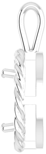 Pakabukas „Rope“ 585 Baltojo Aukso Oval 10mm x 8mm (3)