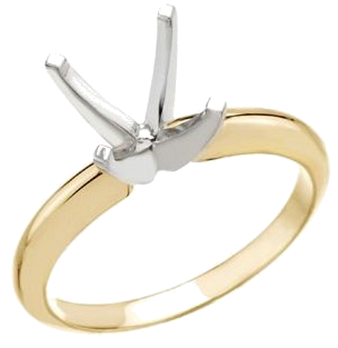 Sužadėtuvių Žiedas „Heavy Solitaire“ 585 Baltojo Ir Geltonojo Aukso Square 6mm (1)