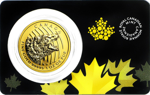 1 oz Гризли 2016 Канада .99999 золотая монета (1)