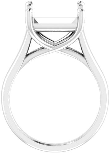 14K White 10 mm Square Solitaire Engagement Ring Mounting (2)
