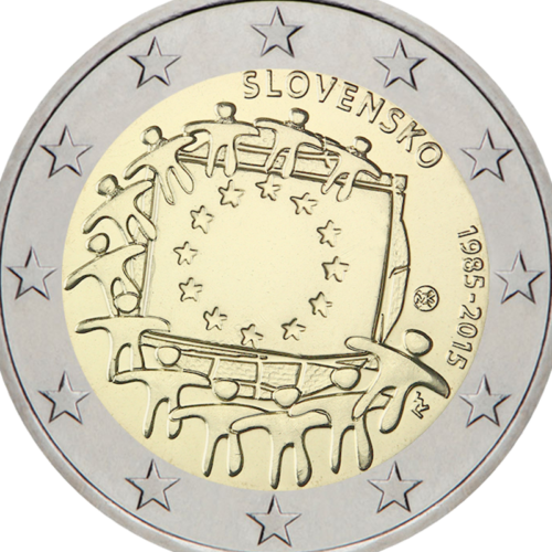 2015 Slovakija Europos vėliava 2 eurų moneta (2)