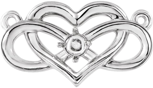 Sterling Silver Accented Infinity-Inspired Heart Necklace Center (1)