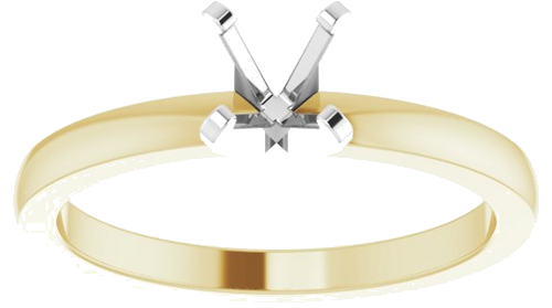 Sužadėtuvių Žiedas „Solitaire“ 585 Baltojo Ir Geltonojo Aukso Round 5.2mm (3)