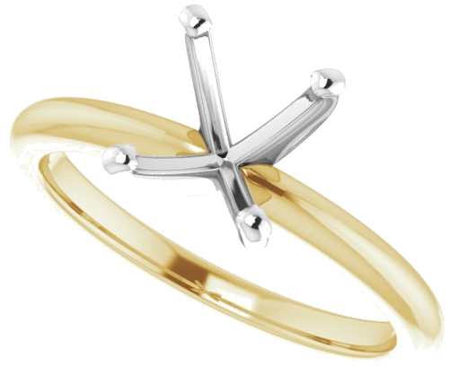 Sužadėtuvių Žiedas „Solitaire“ 585 Baltojo Ir Geltonojo Aukso Oval 9mm x 7mm (5)