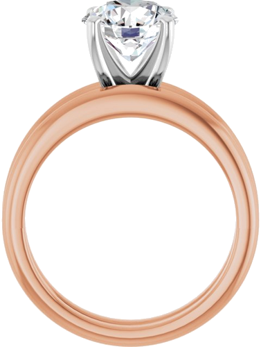 Sužadėtuvių Žiedas „Solitaire“ 585 Baltojo Ir Rožinis Aukso Round 8mm (7)