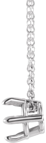 14K White 6.5 mm Round Solitaire 16-18  Necklace Mounting (2)