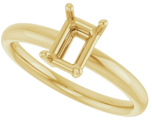 Sužadėtuvių Žiedas „Solitaire“ 14k yellow gold Emerald 7mm x 5mm (5)