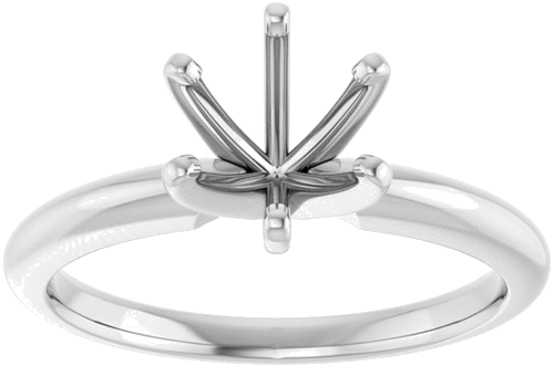 Sužadėtuvių Žiedas „Solitaire“ 585 Baltojo Aukso Round 7.3mm x 7.7mm (5)