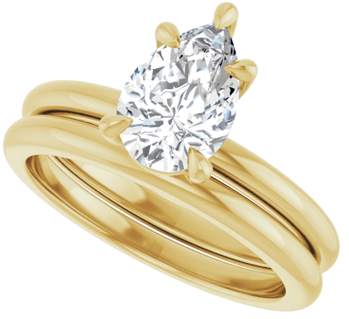 14K Yellow 9x6 mm Pear Solitaire Engagement Ring Mounting (10)