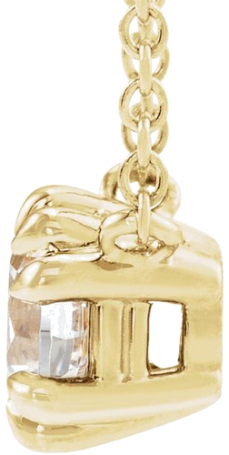 14K Yellow 1 4 CT Natural Diamond Solitaire 18  Necklace (2)
