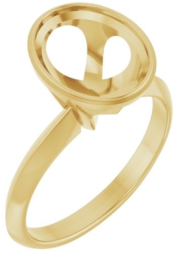 Sužadėtuvių Žiedas „Solitaire“ 585 Geltonojo Aukso Oval 10mm x 8mm (1)