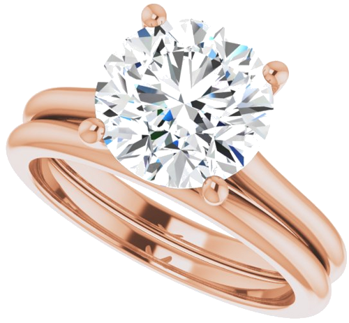 Sužadėtuvių Žiedas „Solitaire“ 585 Rožinis Aukso Round 9mm (10)