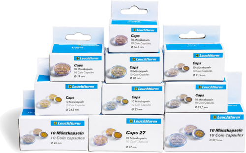 Kapsulės visoms euro monetoms (100 vnt.) (2)