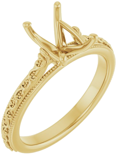 Sužadėtuvių Žiedas „Solitaire“ 585 Geltonojo Aukso Emerald 8mm x 6mm (1)