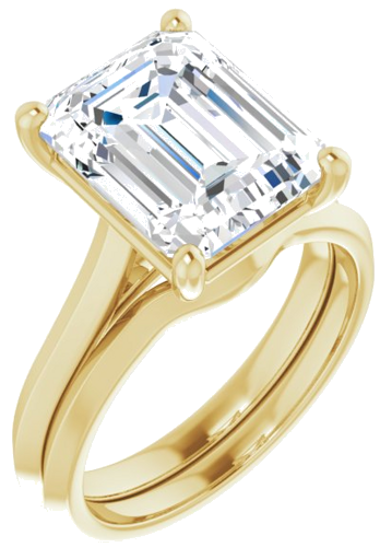 14K Yellow 11x9 mm Emerald Solitaire Engagement Ring Mounting (6)