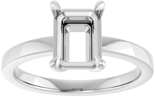 Sužadėtuvių Žiedas „Solitaire“ 750 Baltojo Aukso Emerald 8mm x 6mm (3)