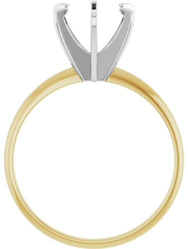 14K Yellow White 7.8-8.6 mm Round 6-Prong Solitaire Engagement Ring Mounting (2)