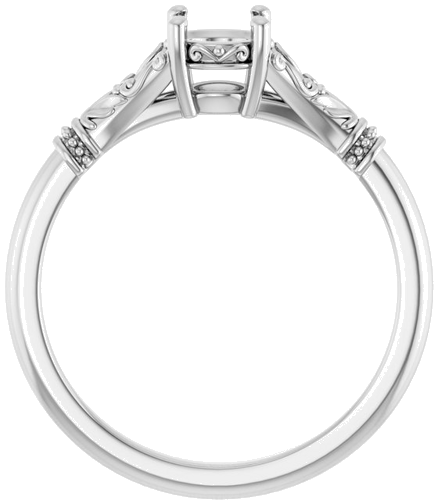 Sterling Silver 5.2 mm Round Solitaire Engagement Ring Mounting (2)