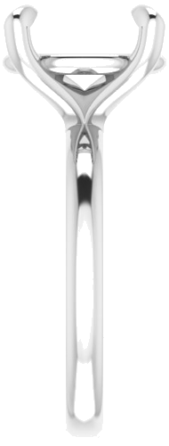 14K White  12x10 mm Oval Solitaire Engagement Ring Mounting (4)