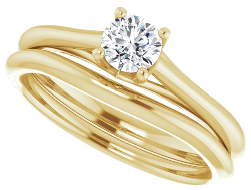 14K Yellow 4.4 mm Round Solitaire Engagement Ring Mounting (10)