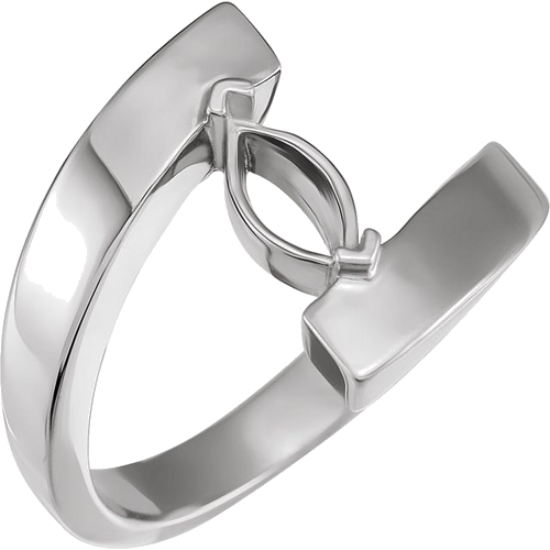 14K White 8x4 mm Marquise Engagement Ring Mounting (1)
