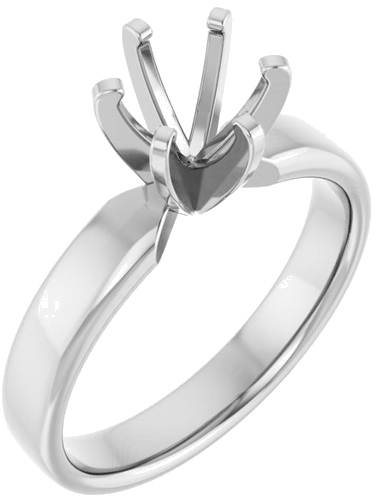 Sužadėtuvių Žiedas „Solitaire“ 585 Baltojo Aukso Round 6.5mm (1)