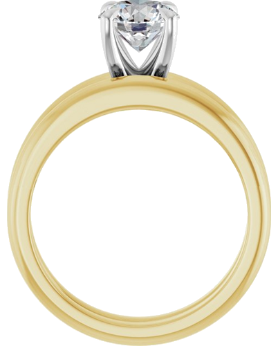 14K Yellow White 6.5 mm Round Solitaire Engagement Ring Mounting (7)