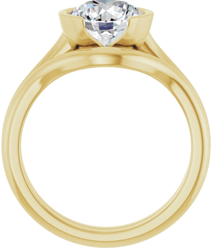 14K Yellow 8 mm Round Solitaire Engagement Ring Mounting (7)