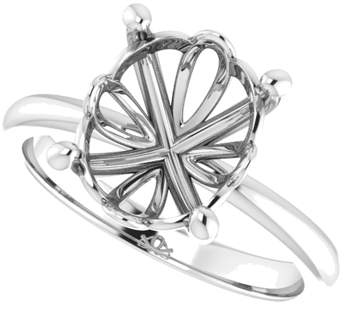 14K White 11x9 mm Oval Solitaire Engagement Ring Mounting (5)