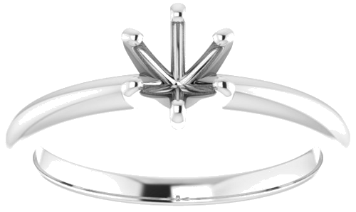 14K White 5.2 mm Round Solitaire Engagement Ring Mounting (3)