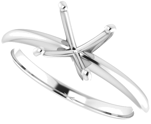 Sužadėtuvių Žiedas „Solitaire“ 585 Baltojo Aukso Square 5.5mm (5)