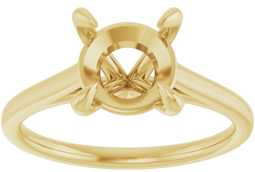 14K Yellow  8.2 mm Round Solitaire Engagement Ring Mounting (3)