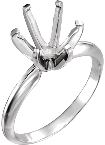 Sužadėtuvių Žiedas „Pre-Notched Solitaire“ 585 Baltojo Aukso Round 9.1mm x 9.7mm (1)