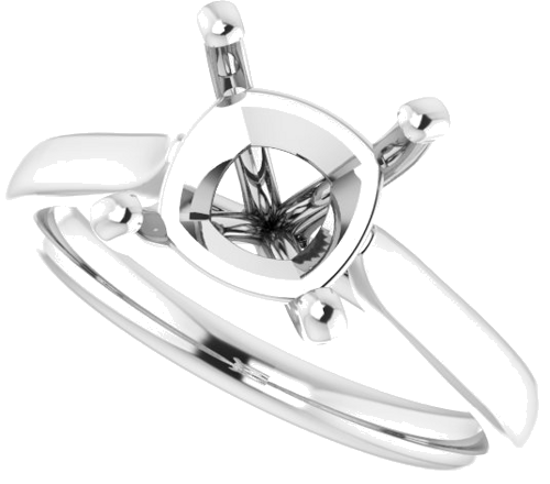 Sužadėtuvių Žiedas „Solitaire“ 585 Baltojo Aukso Cushion 8mm (5)