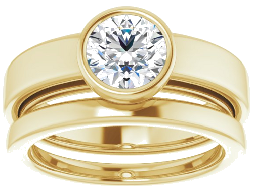 14K Yellow  6.5 mm Round Solitaire Engagement Ring Mounting (8)