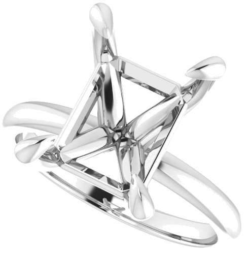 Platinum  11x9 mm Emerald Solitaire Engagement Ring Mounting (5)