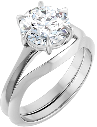 Platinum 8.2 mm Round Solitaire Engagement Ring Mounting (6)