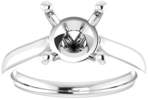 14K White 8.8 mm Round Engagement Ring Mounting (3)
