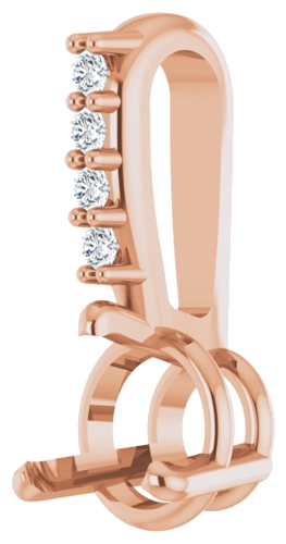 14K Rose .03 CTW Natural Diamond Semi-Set Pendant (2)