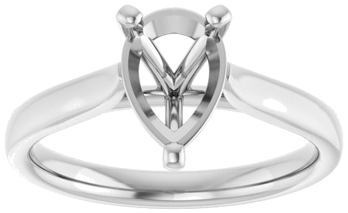 Sužadėtuvių Žiedas „Solitaire“ 585 Baltojo Aukso Pear Shape 9mm x 6mm (4)