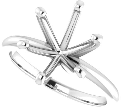 14K White  11x9 mm Oval Solitaire Engagement Ring Mounting (5)