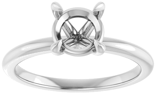 14K White 7 mm Round Solitaire Engagement Ring Mounting (3)